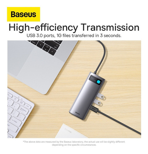 Hub Baseus Adaptador Tipo-c 6n1 Usb 3.0 Hdmi 4k30hz Pd 100w