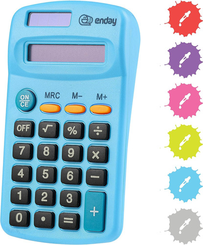 Calculadora Enday Basic Para Niños, Color Azul