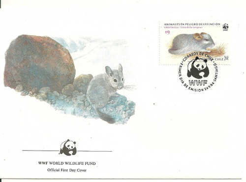 Imagem 1 de 1 de 1984 - Envelope Chile Chinchila - Fauna - Primeiro Dia
