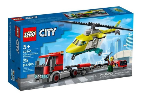 City Transporte Del Helicoptero Rescate Int 60343 Orig Lego