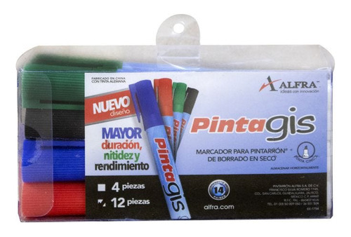 Marcador P/pintarron P/c Alfra 6606 Pintagis Bl/12 Surt. P/c