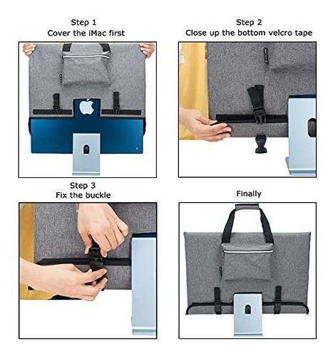 Funda De Viaje Para iMac De Escritorio De 24 Pulgadas Gris