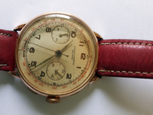 Relógio Masculino Chronograph Suisse Em Ouro 18k