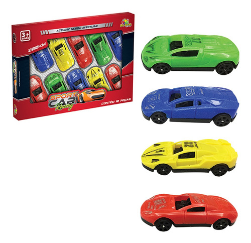 Coleção 10 Carrinho Esportivo Car Racing Rodas Livres Carros