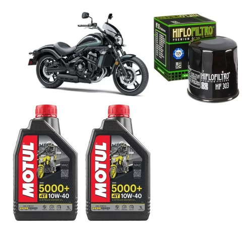 Motul 5000 10w40 Troca Óleo Vulcan 650 Hf303