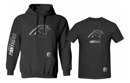 Kit De Sudadera + Playera Estilo Carolina Panthers Silver