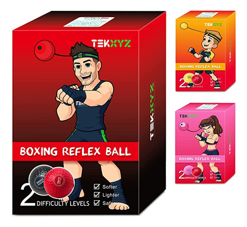 Tekxyz Boxing Reflex Ball, 2 Difficulty Levels Boxing Ball .