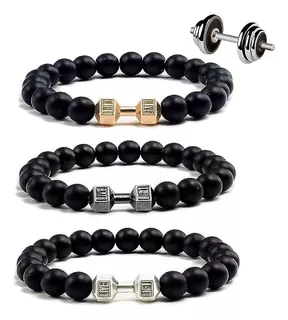 Pacote De 3 Pulseiras Com Halteres Pesa Amigos Gym Bro Parej