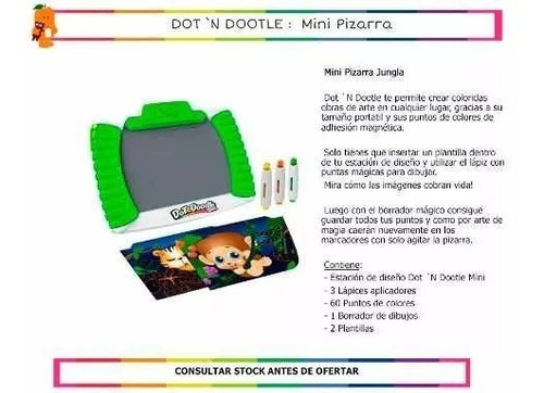Imagen 4 de 6 de Mini Pizarra Magnética Jungla Dot'n Doodle Original