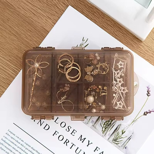 Caja De Almacenamiento De Joyas Transparente Con Compartimen