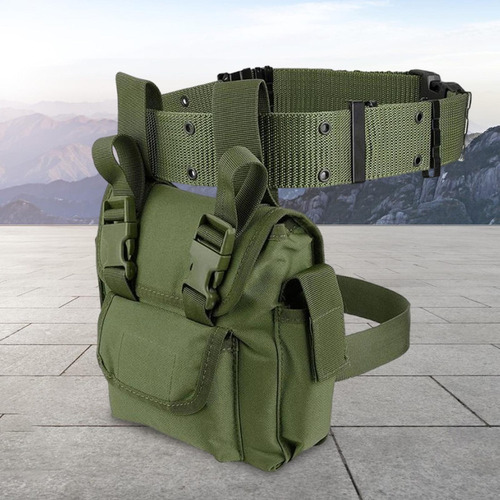 / 3 Bolsa De Pierna Caída Hasta El Muslo Múltiples Verde