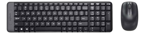 Teclado Logitech + Mouse Mk220 Wireless Usb Sp Black