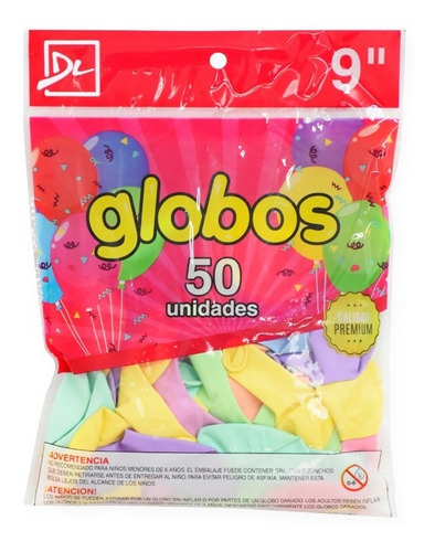 50 Globos Lisos Colores Pastel 9 Pulgadas Fiesta Cumpleaños