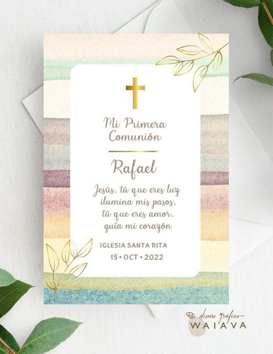 Imagen 4 de 10 de Estampitas Comunión Tarjetas Estampas Nenes X 3u