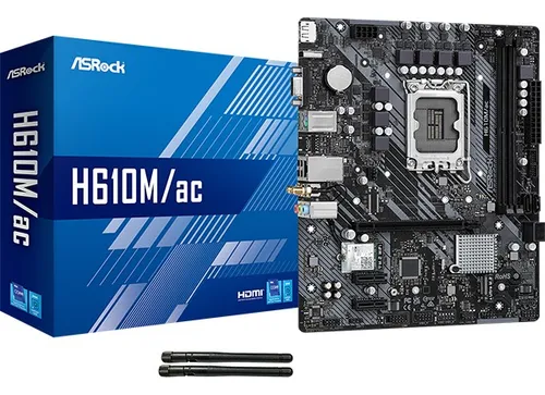 Motherboard Asrock H610m Ac Hdmi Nvme Sata Wifi Bt Ddr4