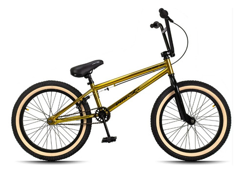 Bicicleta Bmx Série 10 Aro 20 Aço Hi-ten K7 Cog 9 - Dourado