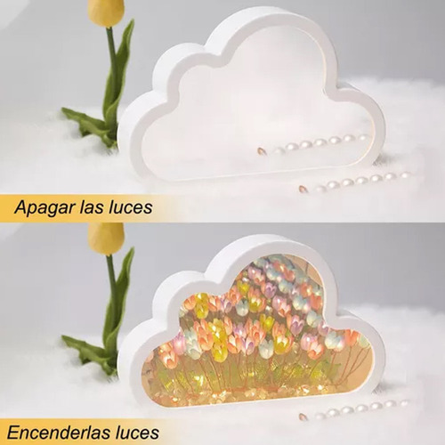 Luz Nocturna Con Espejo De Tulipán, Tulipanes De Espejo De