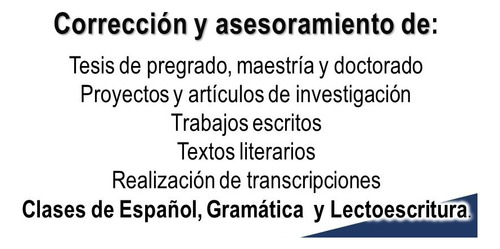 Corrección De Textos Y Asesorías Académicas