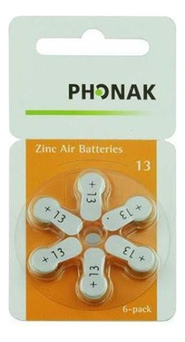 Pilha Phonak P13 Mercury Free Caixa Com 60 Unidades