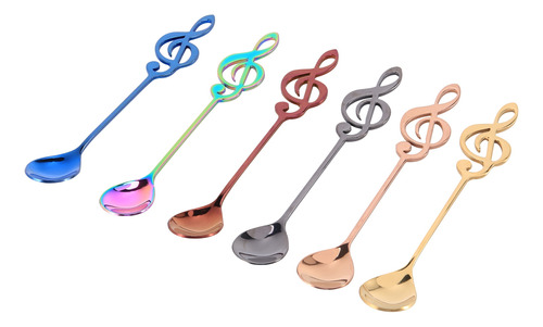 Juego De 6 Cucharas Para Notas Musicales, Bonitas Cucharas D