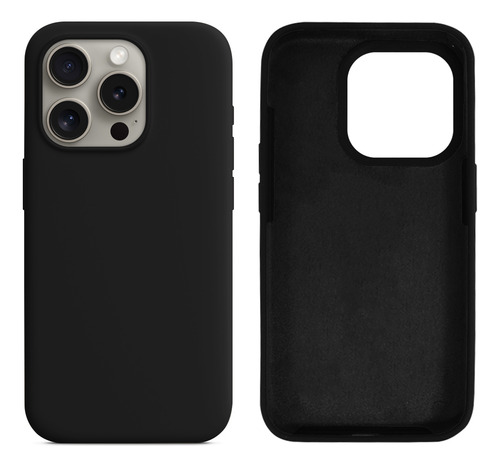 Capa Compatível Com iPhone 15 Pro Silicone Com Veludo Case