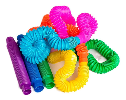 Pop Tubes Tubo Flups Sensorial Juguete X1 Colores Medianos