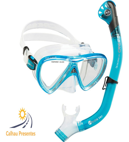 Kit Mergulho Máscara+snorkel+nadadeira Cressi Bonete