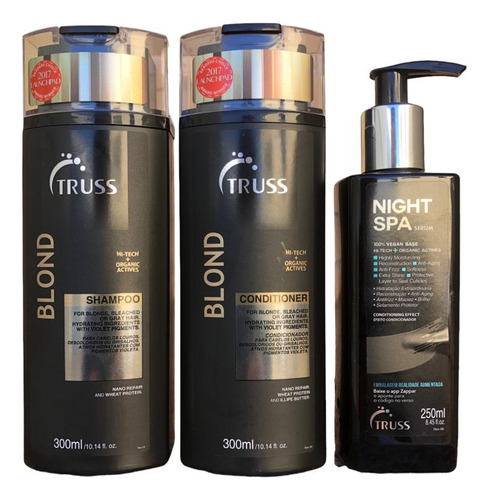 Truss Blond Shampoo Condicionad 300ml Night Spa Sérum 250ml