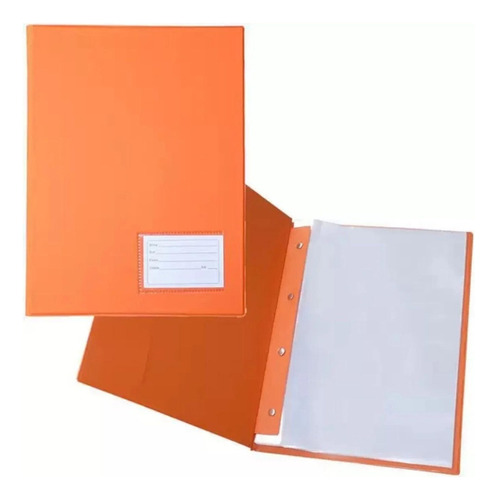 Pasta Tipo Catalogo Com 100 Envelopes A4 Laranja