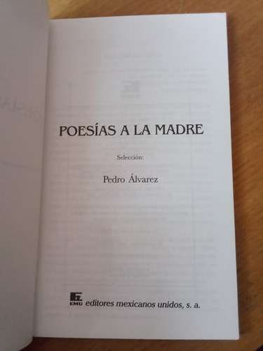Poesías A La Madre - Selección De Pedro Álvarez (Usado)
