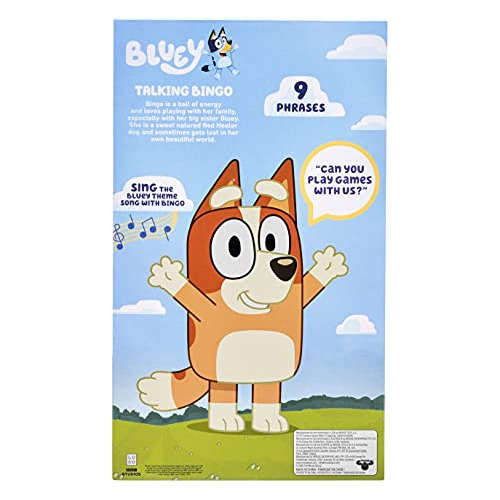 Bluey - Peluche Parlante Bingo De 12 Pulgadas, Interactivo,