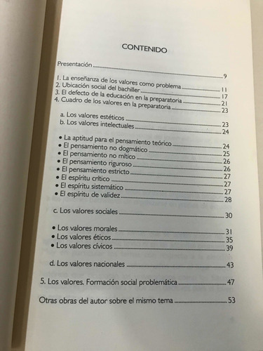 Los Valores Y La Educación En La Preparatoria (Usado)