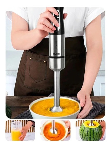 Batidor De Mano Batidora De Inmersión 600w Raf R.294 Plata