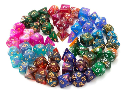 Set X7 Dados De Rol D&d / Color Al Azar / Varios Modelos