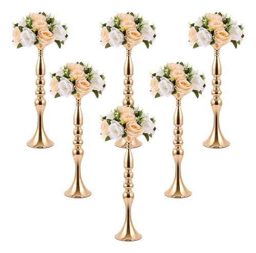 6 Pieza Soporte Flor Metal Para Centro Mesa Jarron Boda Cena