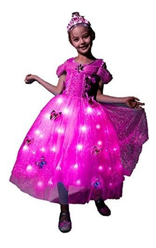 Girls Princess Costume Led Light Up Fancy Dresses Up Cosplay