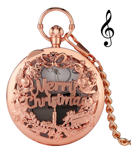 Reloj De Bolsillo Musical, Colgante De Cadena Fob