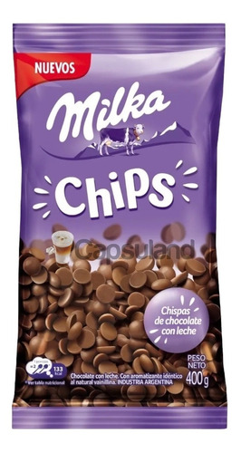 Nuevos! Milka Chips Chocolate Leche 400g Reposteria / Tortas