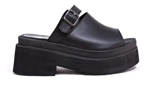 Sandalias Mujer Sueco Cuero Plataforma Verano Las Brujitas