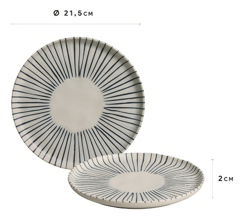 Pratos De Sobremesa Bio Stoneware Elemento Porto Brasil 6 Pç
