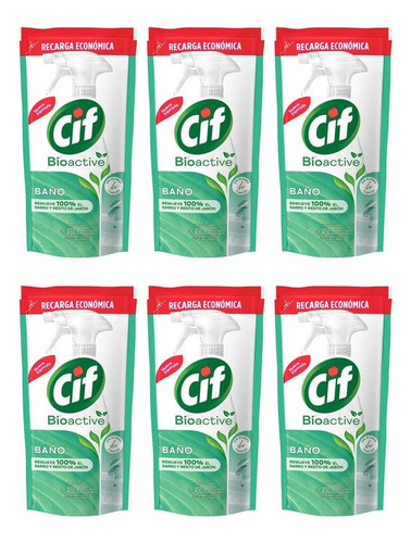 Limpiador Cif Bioactive en doypack 450ml en pack de 6