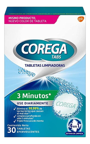 Limpiador Prótesis Corega 30 Tabletas