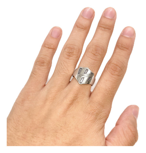 Anillo Escudo Equipo Fútbol Argentina Almagro C - Grande Plata 925