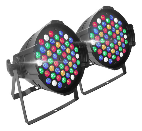 2x Refletor Par Led Rgbwa 54 Leds 3w Dmx Optipar Alumínio