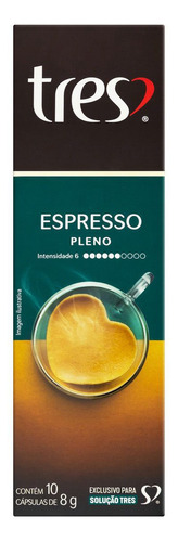 Café em Cápsula Torrado e Moído Espresso Pleno Tres Caixa 80g 10 Unidades