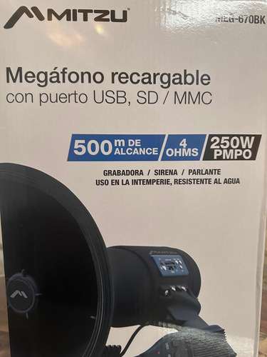 Megáfono Recargable Mitzu 500 M Alcance