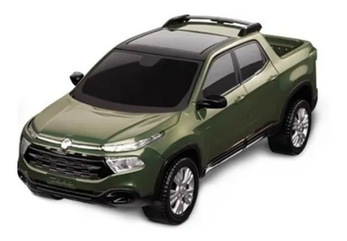 Carrinho Fiat Toro Metalizada Pick Up 38cm - Roma Brinquedos Cor Verde