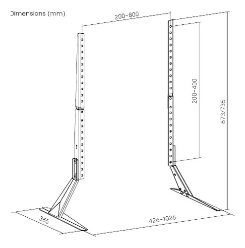 SUPORTE MONITOR-TV DE MESA ATÉ 27 VESA MT-SLIM-PR MULTIVISÃO