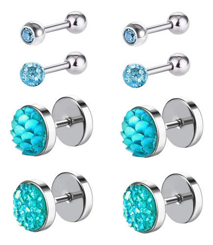 Cottvott Juego De Aretes De Cristal Para Mujer, Tapones Para