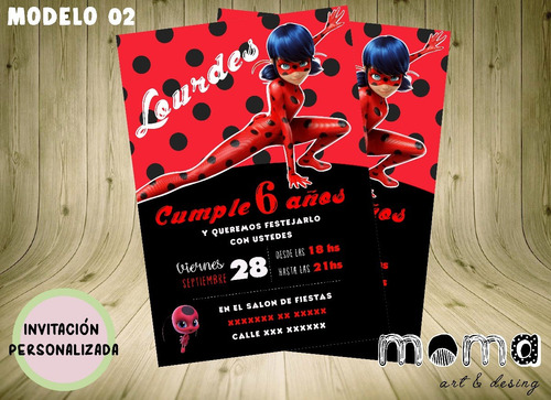 Invitaciones Imprimibles Y Digitales - Miraculous Ladybug